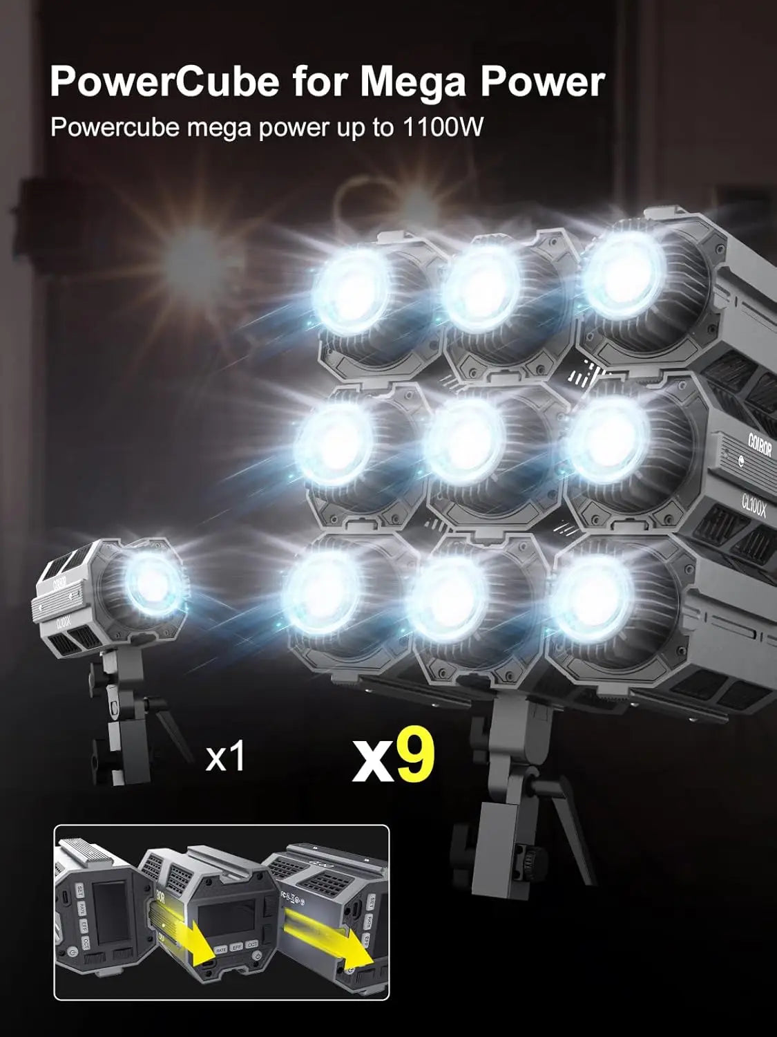 SYNCO COLBOR CL100X 110W Bi-Colour Video Light 2700K-6500K COB Continuous Light Aluminium Bowens Mount App Control 10 Light