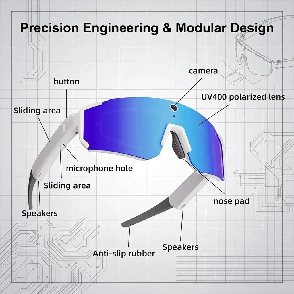 2026 SNT SOLIS POV Road Cycling Smart Sunglasses with Camera 8MP Polarized Lenses ChatGPT Smart Glasses AI Translation