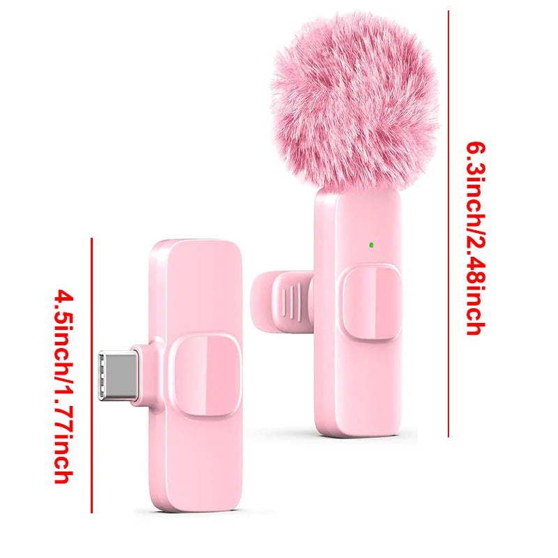 Wireless Lavalier Microphone for iPhone 17/16/15/Android with Noise Reduction USB C Mini Microphone for Vlog YouTube Recording,**Ships from China**