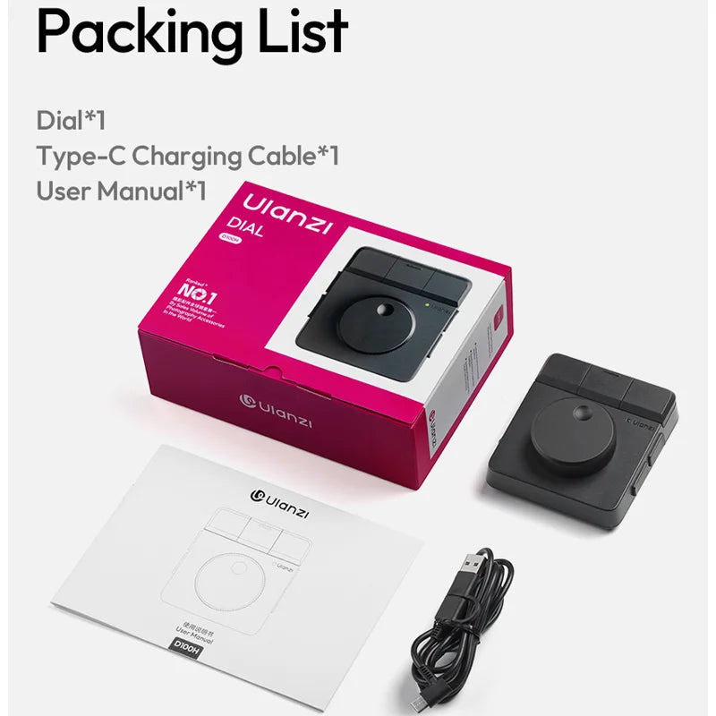 Ulanzi D100H Dial Creative Controller Wireless Connection Video Editing Assistant for Tiktok Ins Light System Intelligent Studio ***SHIPS FROM CHINA***