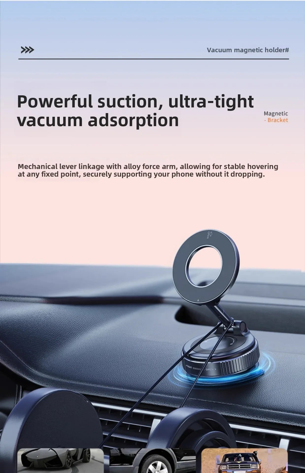 Magnetic Car Phone Holder Compatible With MagSafe And 360 Rotation