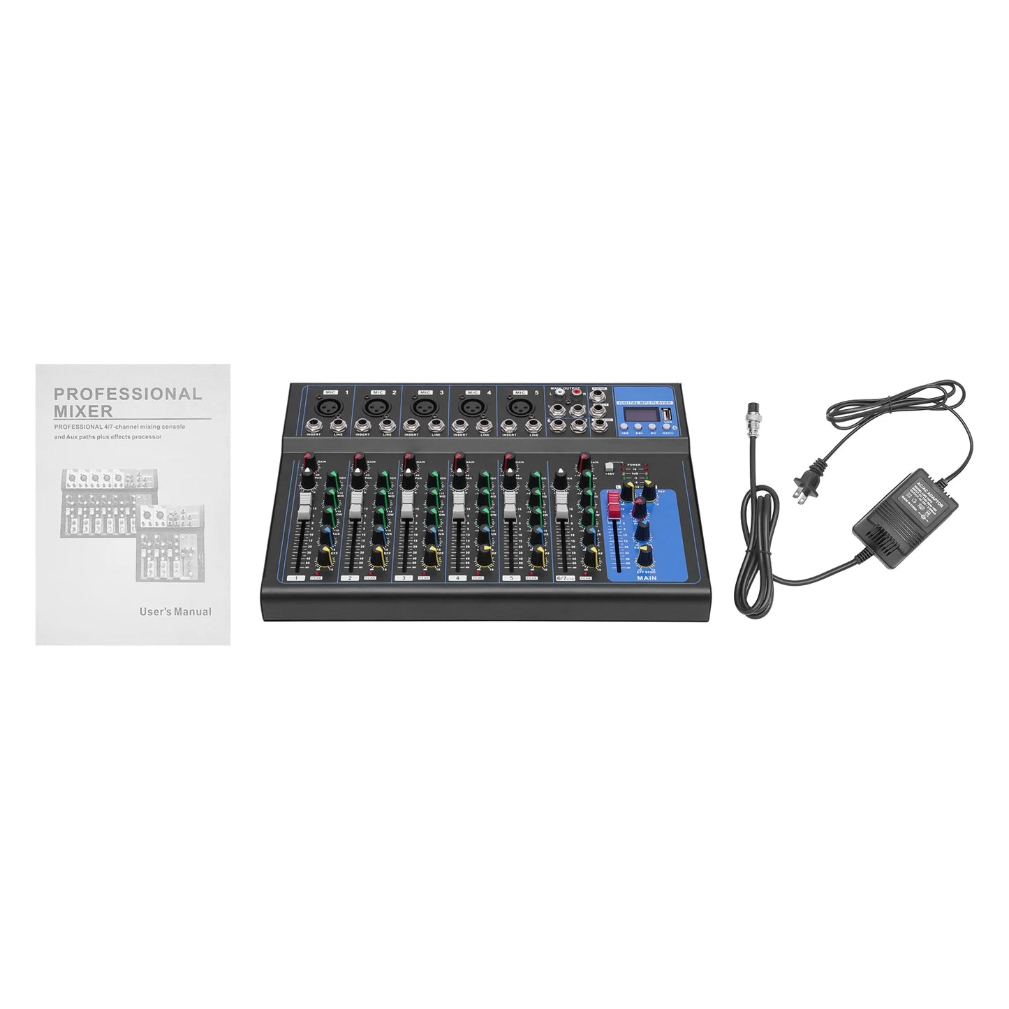 Bymaocar Professional Audio Mixer With Bluetooth USB Recording