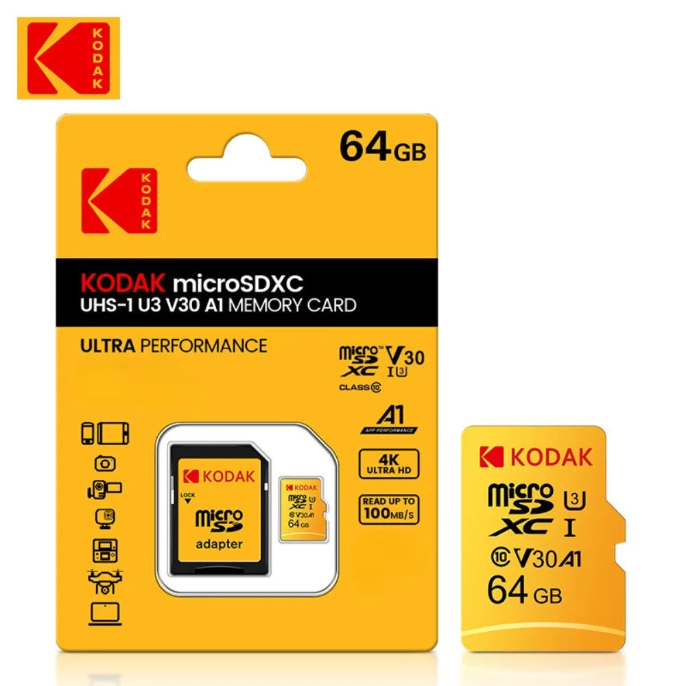 Kodak 16GB-256GB Micro SD Memory Card - High Speed Class 10 U3 UHS-I for Smartphones, Digital Cameras, Tablets and Drones **Ships from China**