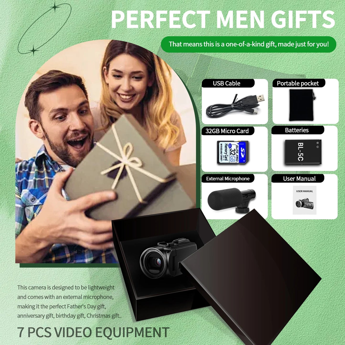 48MP 4K Handheld DV Camera With 3 Inch Flip Screen And 18X Zoom