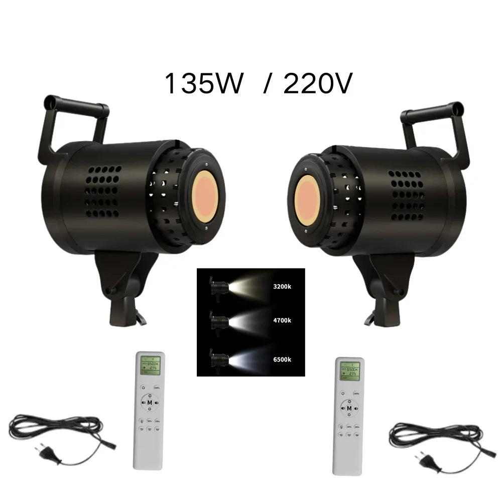 135W Bowens Reflector Video Studio Honeycomb Softbox Photography Light Dimmable LED Light Flash Studio Lighting 3000-6000K