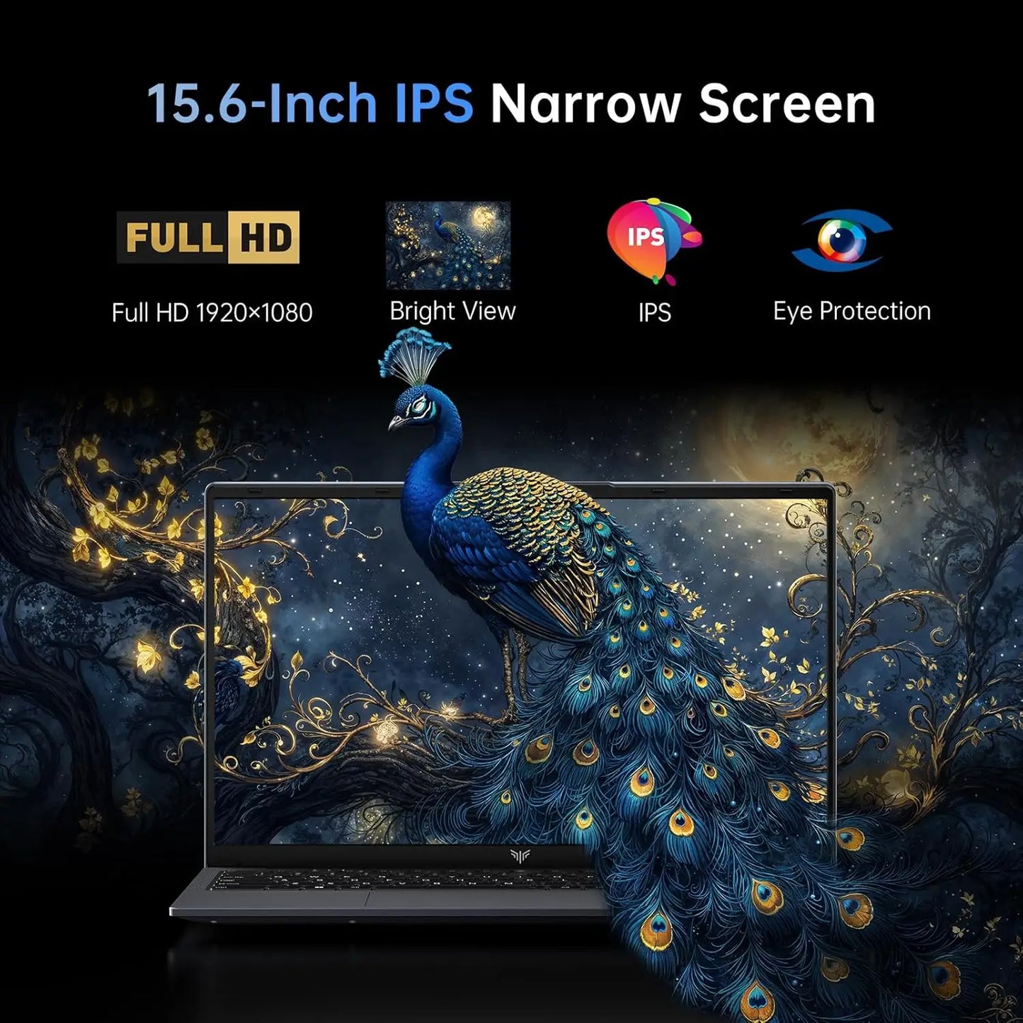 KAMRUI 15.6 Gaming Laptop Computer AMD Ryzen3 4300U Windows Laptop IPS 16GB DDR5 512GB NVMe SSD Backlit & Numeric Keyboard Wifi5