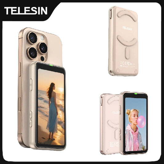 TELESIN Magnetic Phone Selfie Monitor Screen Vlog Selfie For iPhone Android Iphone Wireless Remote for MagSafe ZOOM Control ** Ships from China**
