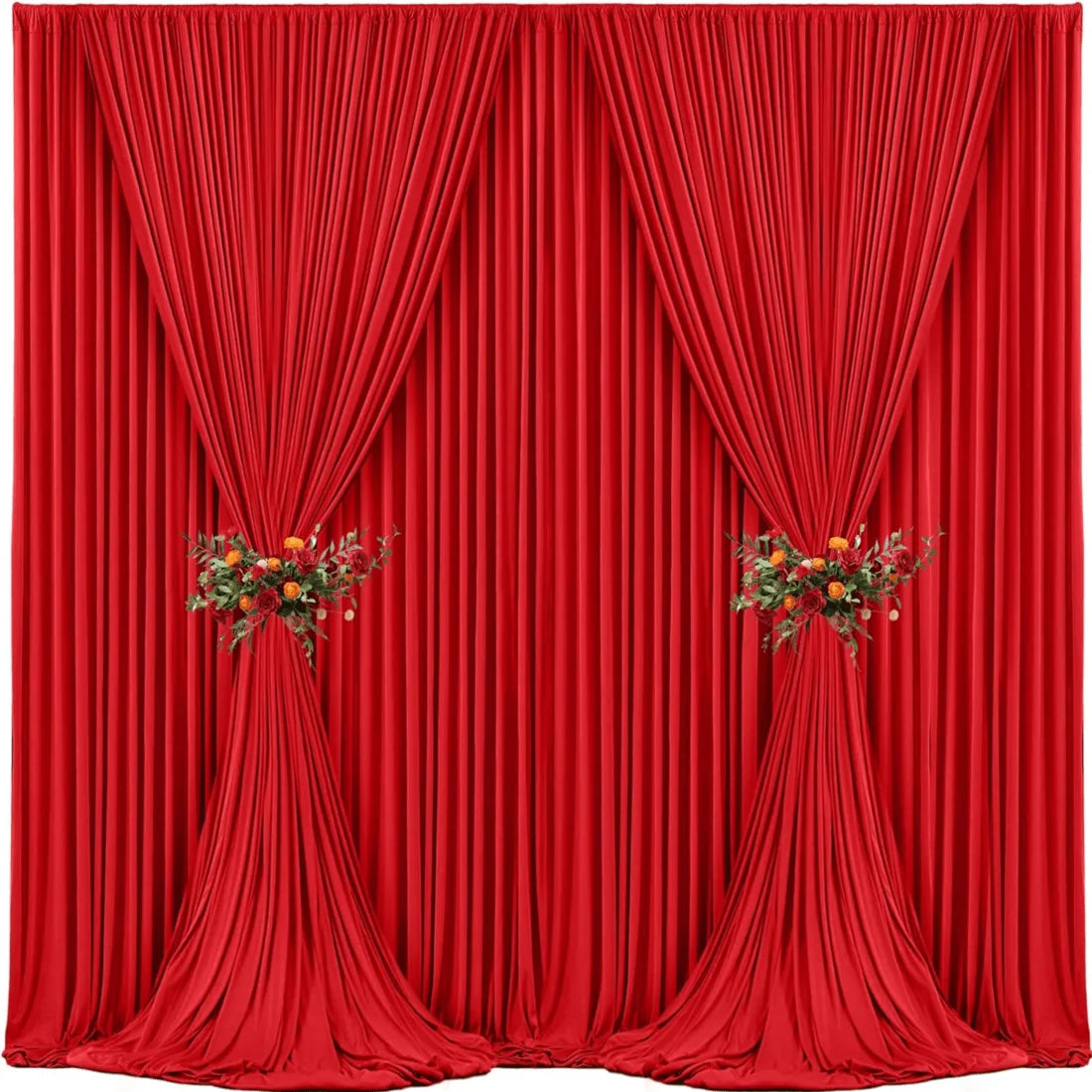 Red Polyester Curtain Backdrop For Party Wedding Photography Decor 5ft X 10ft Multiple Colors ** Drapes Only**