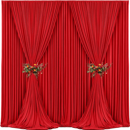 Red Polyester Curtain Backdrop For Party Wedding Photography Decor 5ft X 10ft Multiple Colors ** Drapes Only**