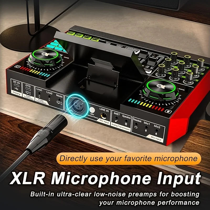 Tenlamp G10 Live Sound Card and Audio Mixer with XLR