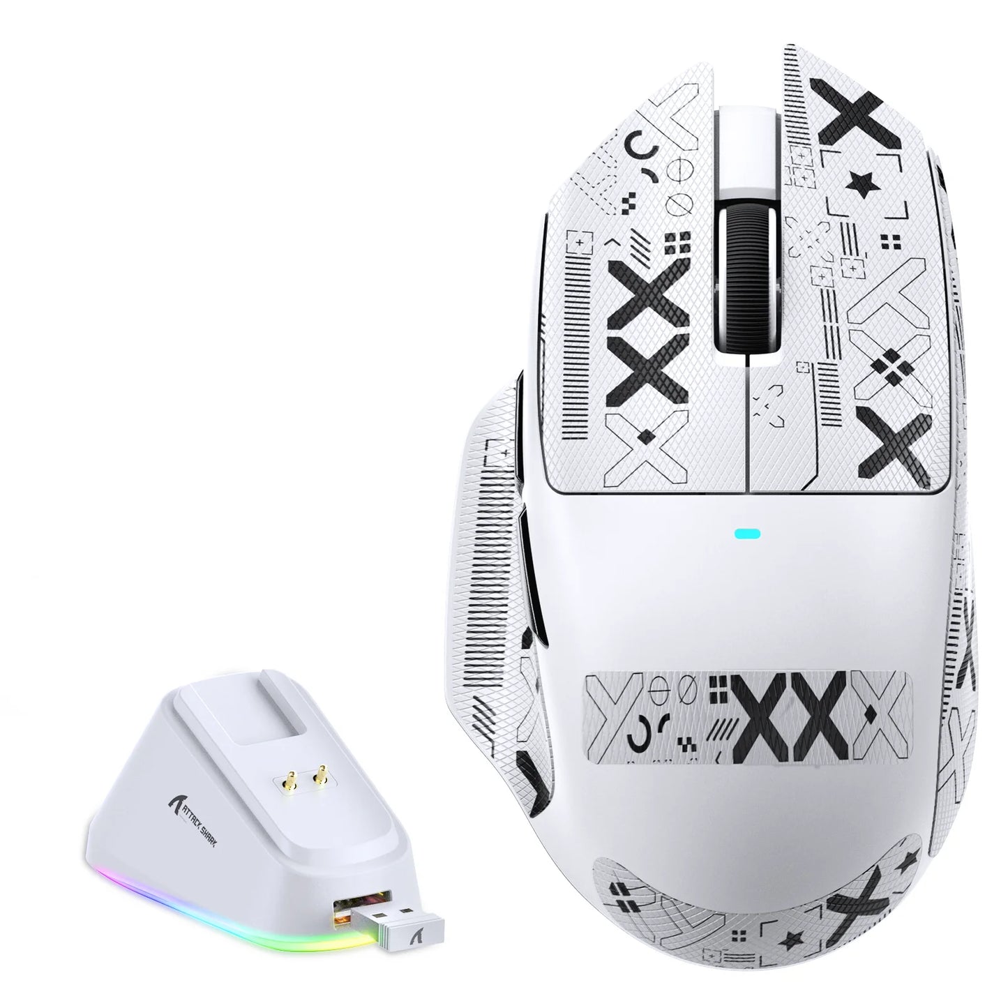 ATTACK SHARK V6 65g Wireless Gaming Mouse RGB Magnetic Charging Dock Wireless/Wired Mouse 1K Polling PAW3311 Multiple Colors