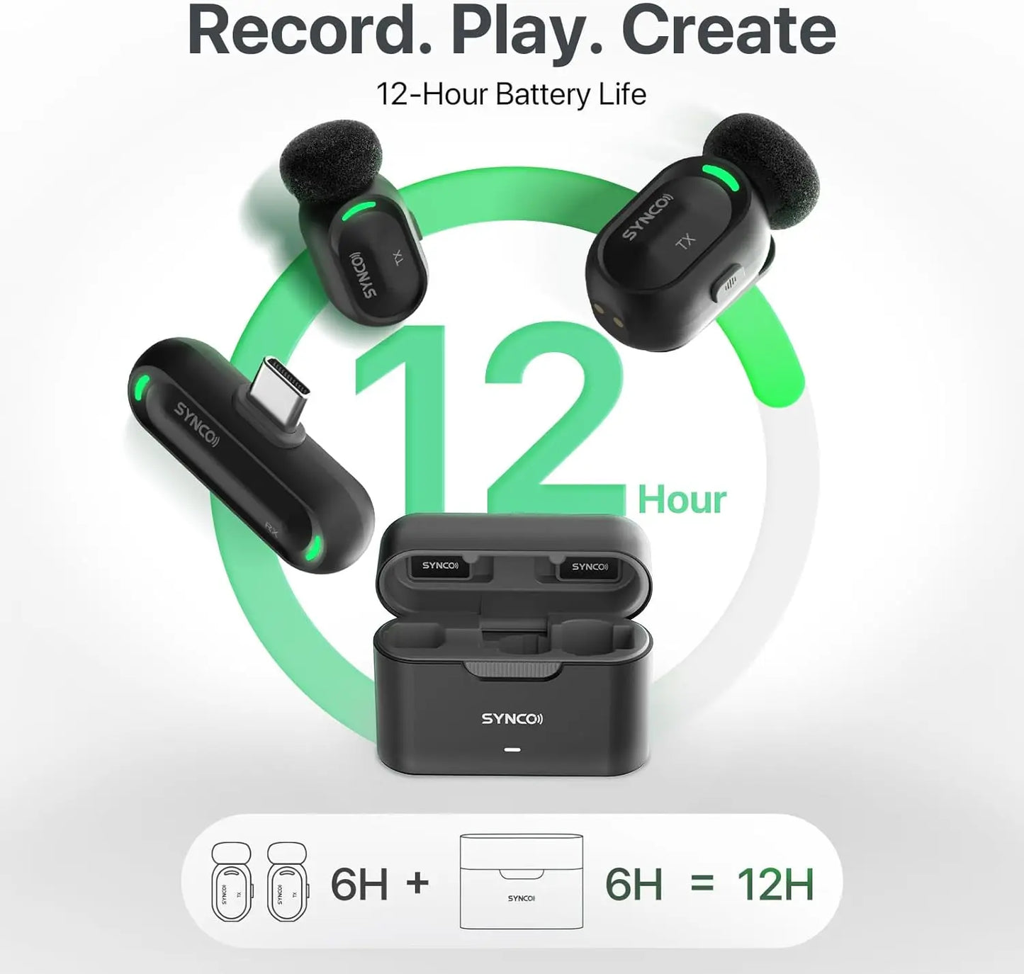 NEW SYNCO Mini Wireless Lavalier Lapel Microphone for iPhone iPad Android Type-C Phone Live Broadcast Audio Video Recording Vlog