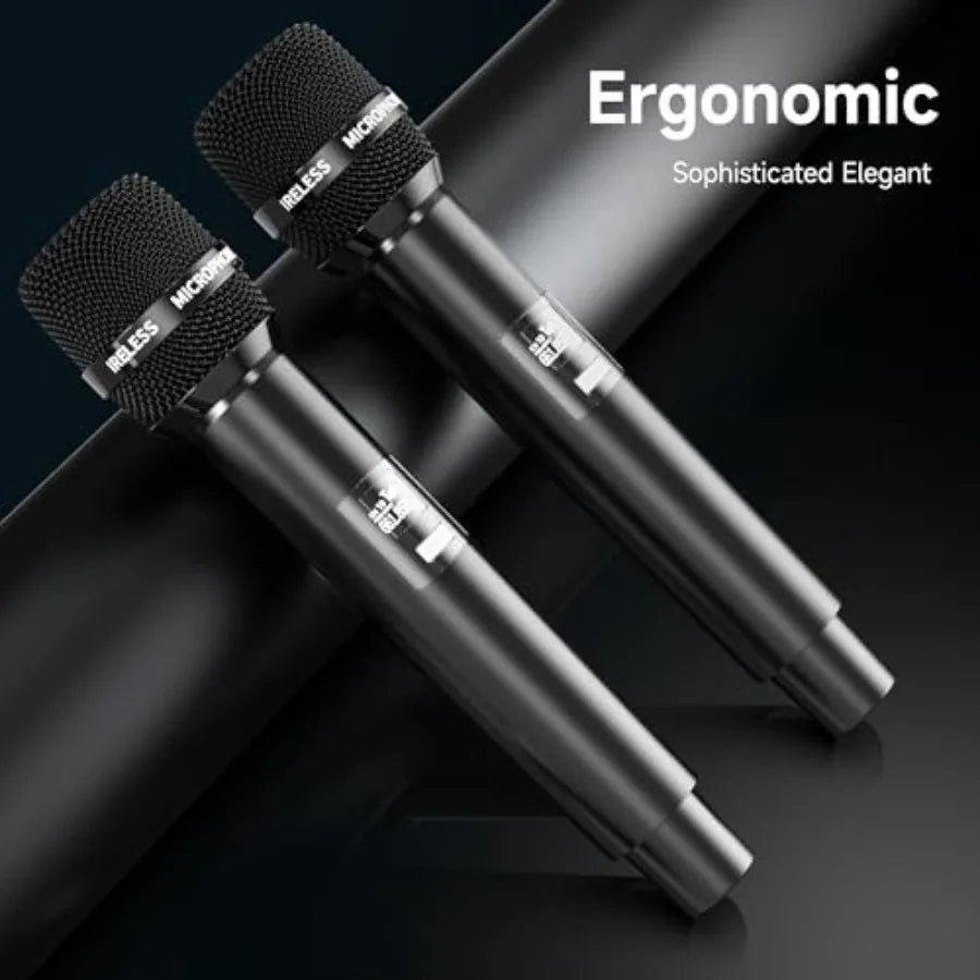 Wireless Microphone with One-to-One Chip Connection, Less latency, 200FT Range, 40H Rechargeable Battery,