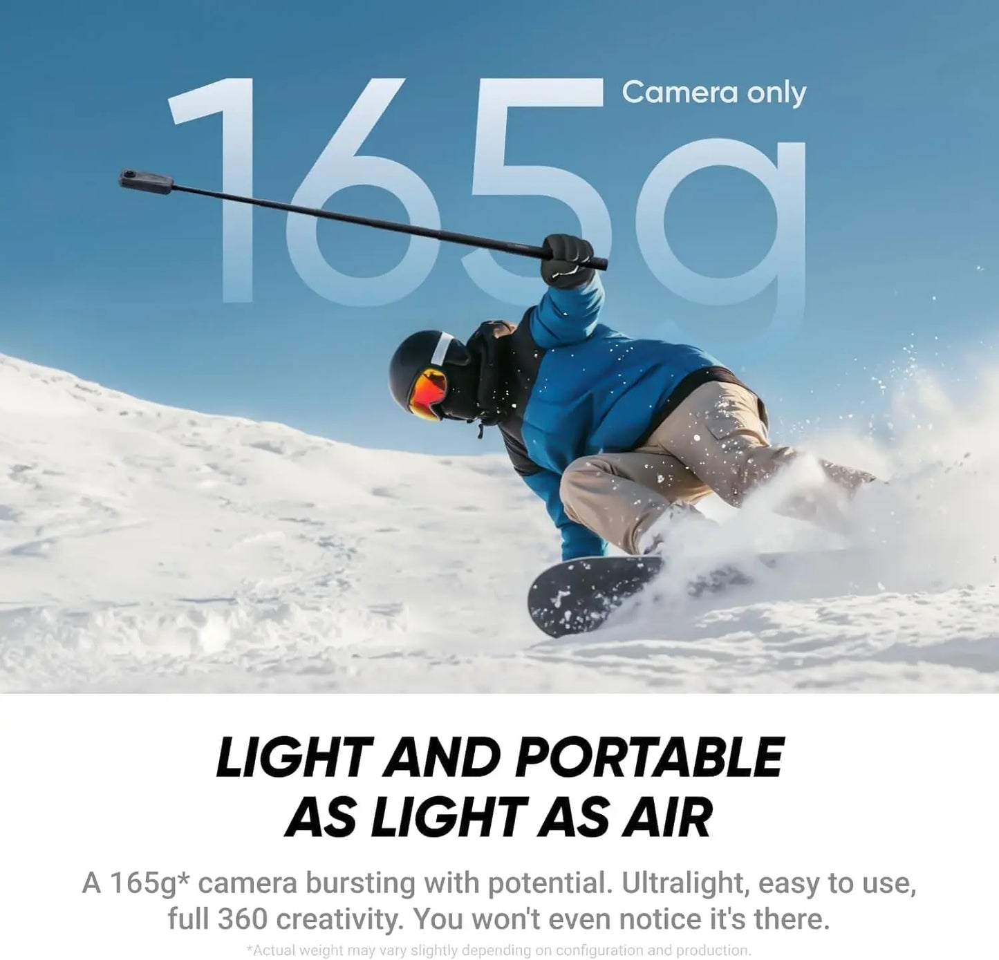Waterproof 360 video camera with wireless selfie stick and lens cover