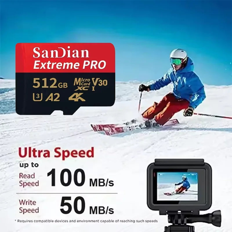 Class 10 U3 V30 Waterproof Memory SD Cards with USB Adapter 128GB 512GB High Speed Micro TF/SD Card for Phone Laptop Camera **Ships from China**