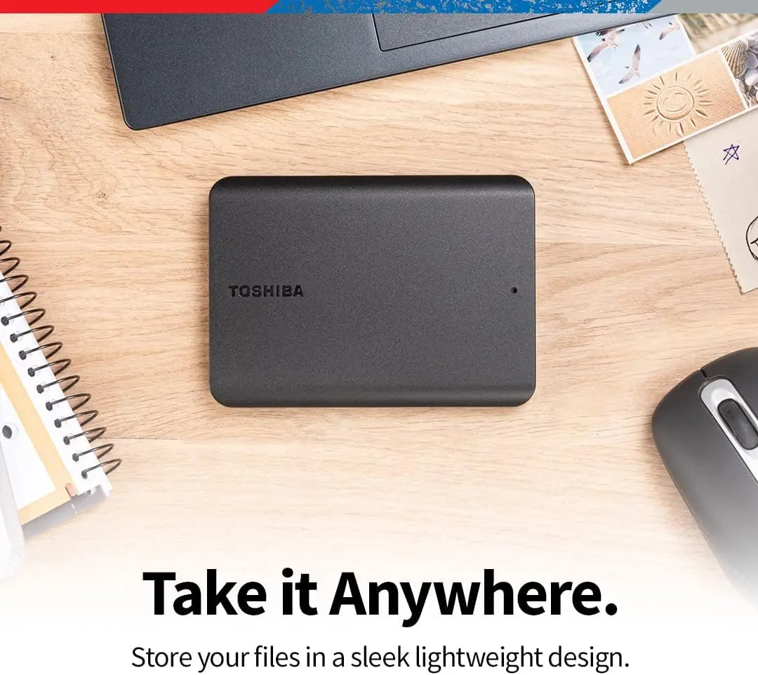 2TB Portable External Hard Drive USB 3.0, Black - High-Speed Storage for Easy Backup