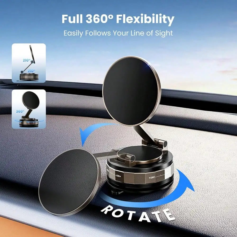 Vacuum Magnetic Phone Holder - Upgraded 360° Adjustable Nano Gel Suction Cup Phone Holder for MagSafe,