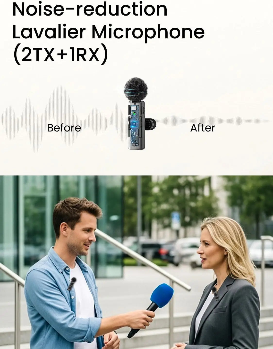 Vlogging Kit with Remote, Auto Face Tracking Tripod for iPhone, Wireless Lavalier Microphone, YouTube Starter Kit