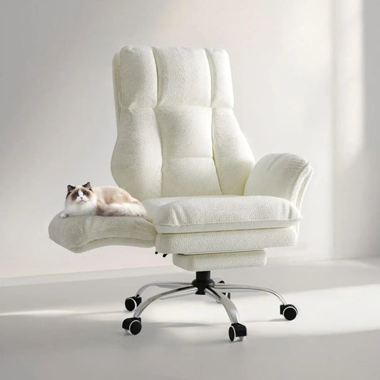 Office Chair, Flip Armrests for Pets & Cross Legged Sitting, Executive Ergonomic Computer Gaming Chair with Foot Rest. Available in Black or White
