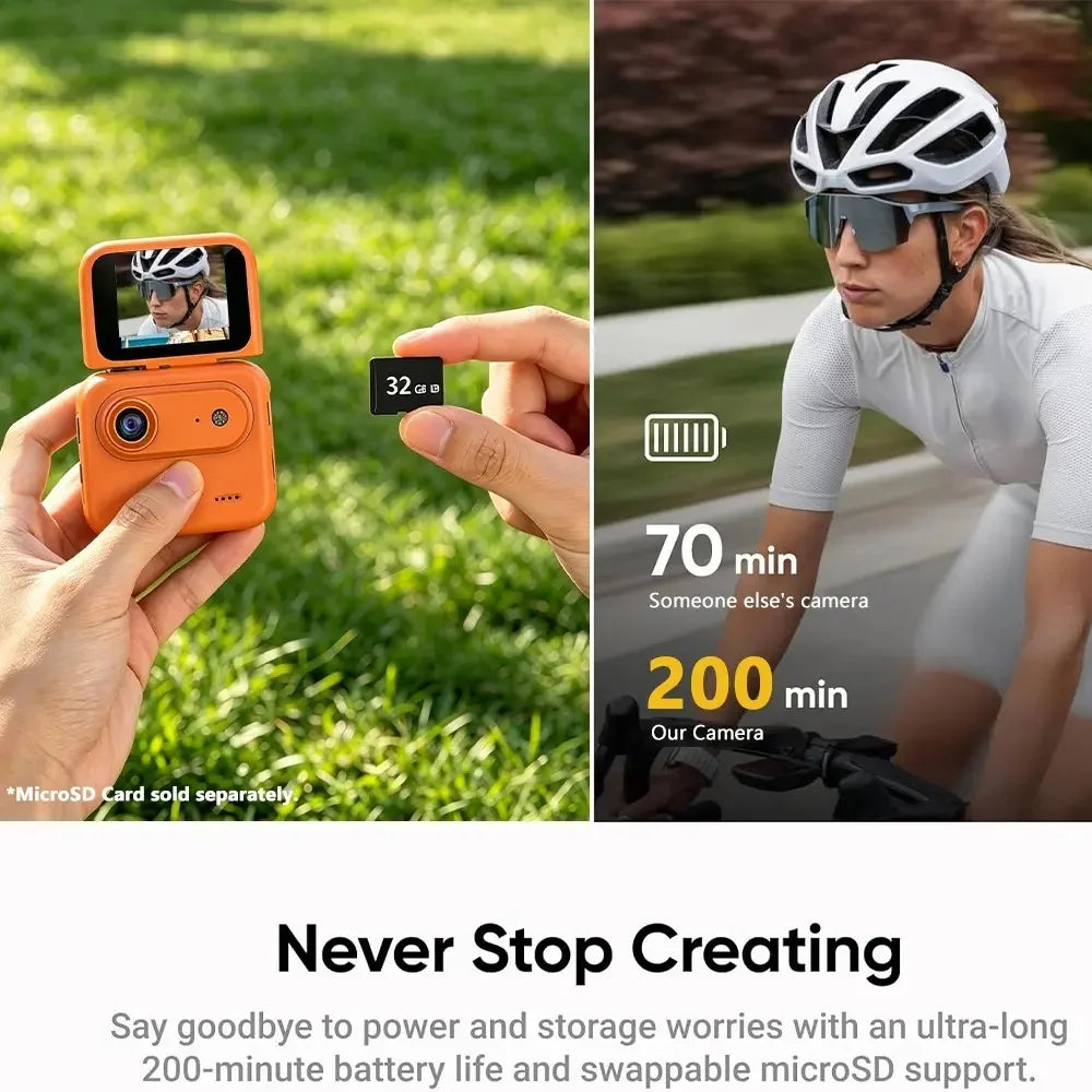32GB Action Camera 1080P 360° with Flip Screen, Multi-Functional Vlogging Video Camera, Wide-Angle Lens, 1080P Multiple colors Us Shipping