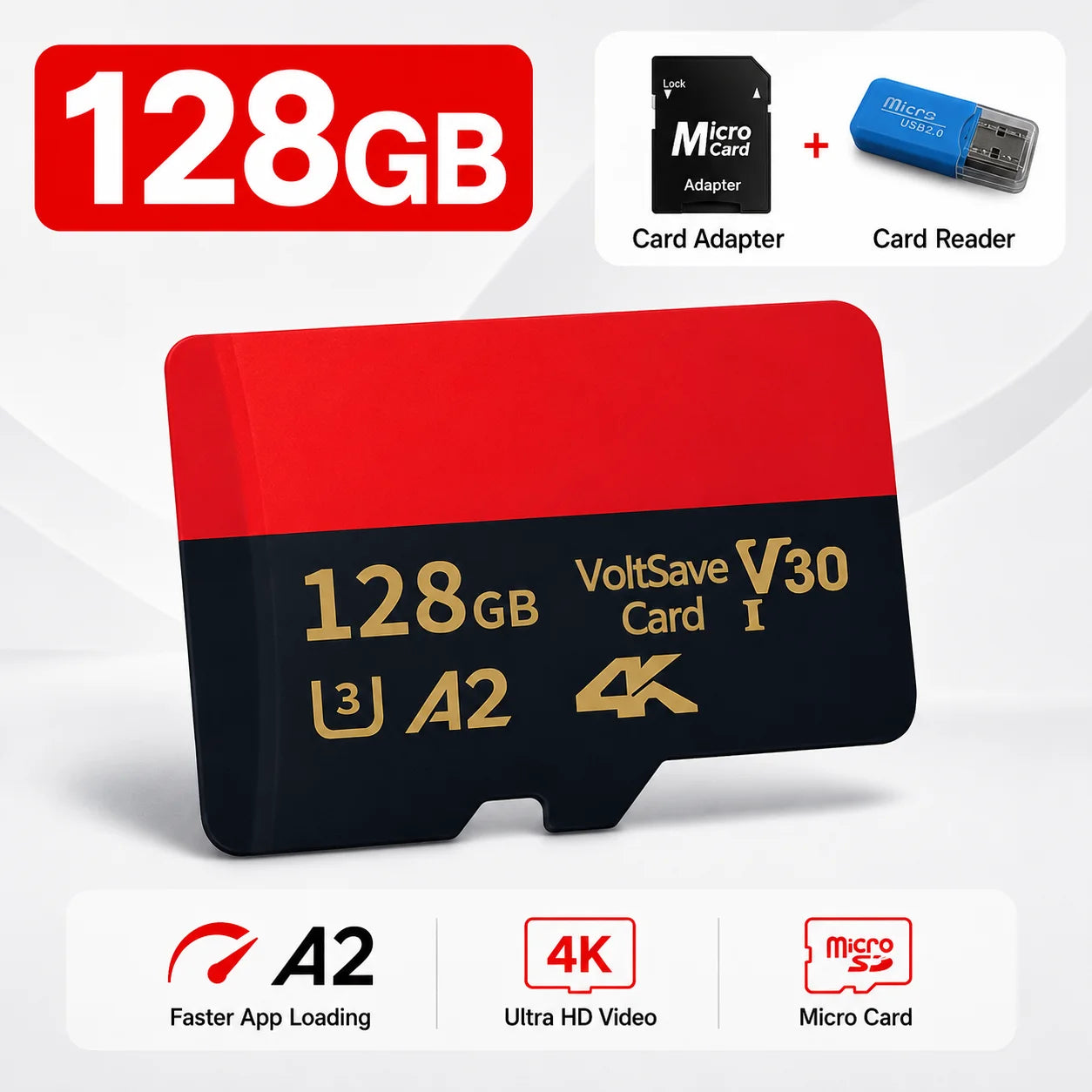 High Speed Reading Micro SD TF Memory Card 128GB for Monitoring - Specific Use Memory Storage for Digital Devices **Ships from China**