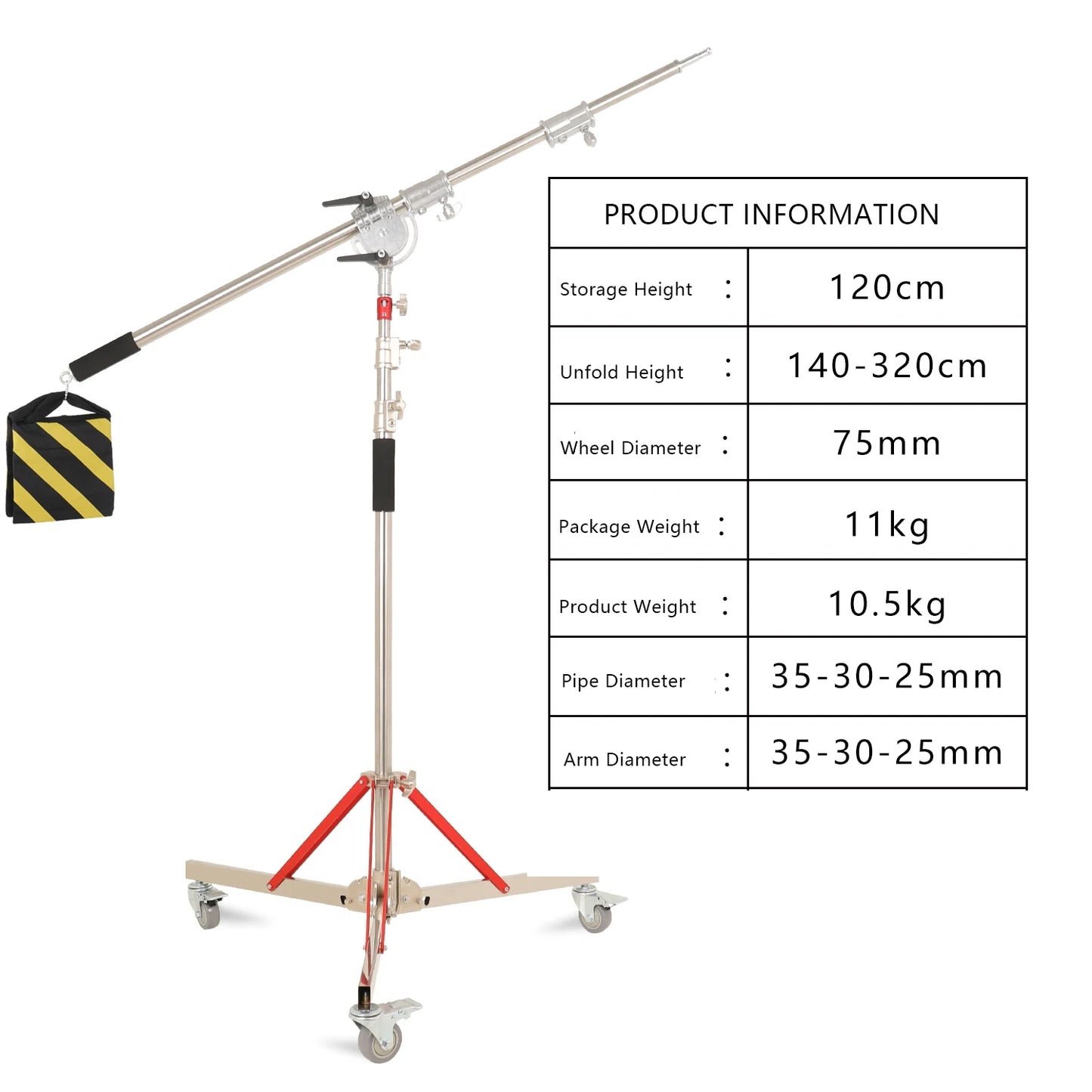290cm Air Pressure Tripod Bearing 10kg for Camera Stainless Steel Light Stand For Ring Light Live Youtube and Photography Soft
