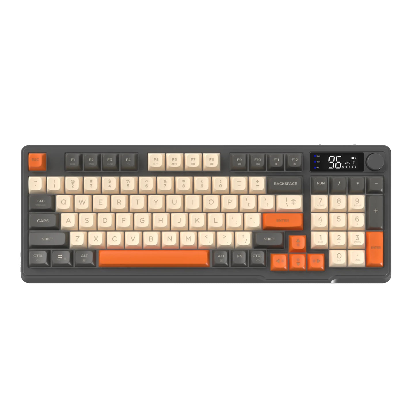 ZIYOU LANG Wireless Gaming Keyboard with Display Screen & Knob, Bluetooth/2.4GHz Quiet Membrane Keyboard, 3000mAh Rechargeable Multiple Flavors
