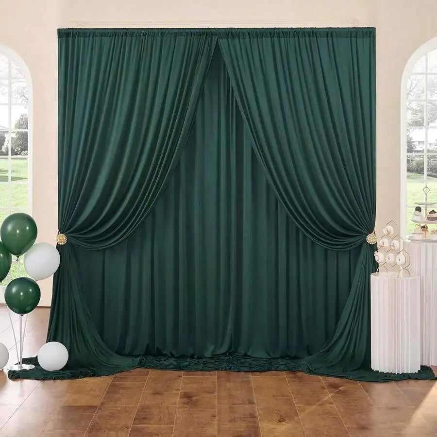 Red Polyester Curtain Backdrop For Party Wedding Photography Decor 5ft X 10ft Multiple Colors ** Drapes Only**