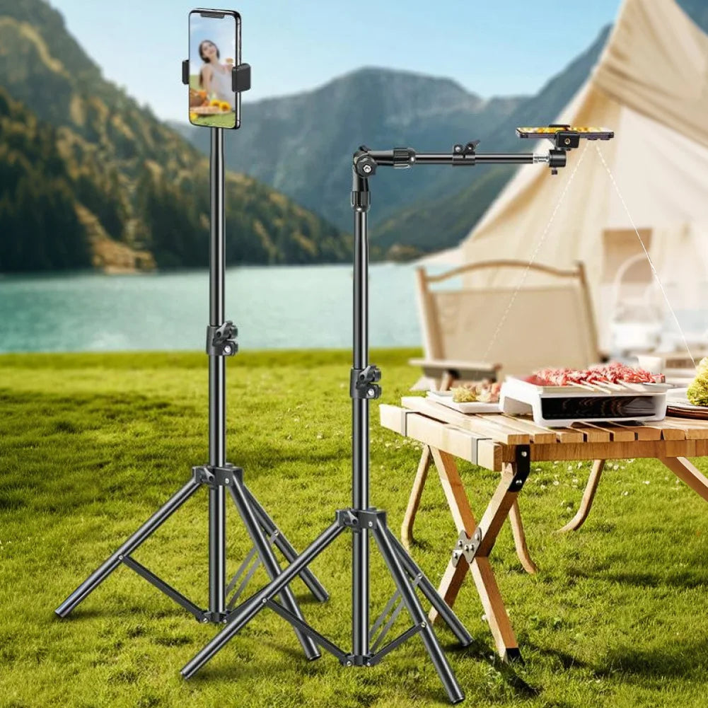 Adjustable Aluminum Smartphone Tripod With Horizontal Overhead Stand