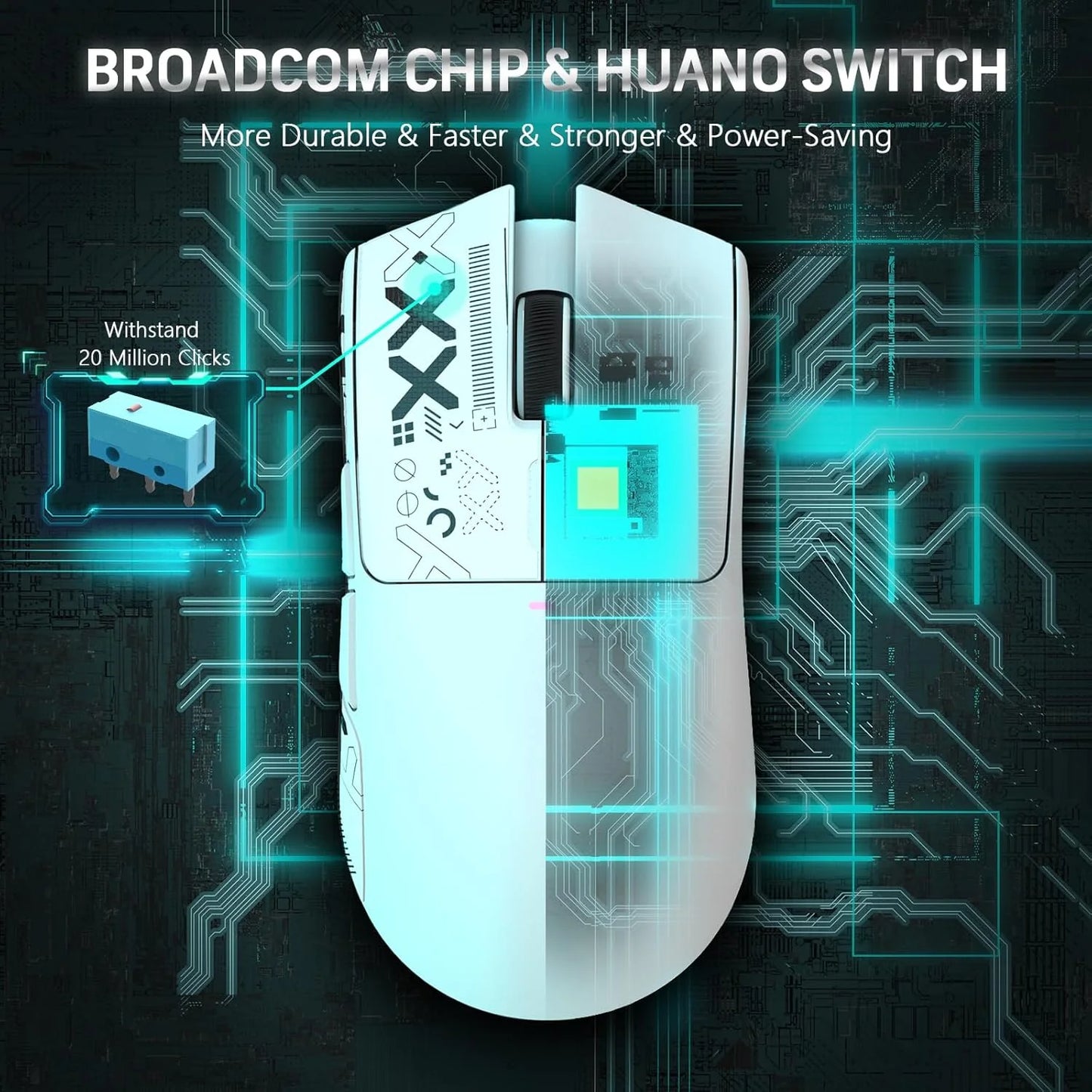 ATTACK SHARK X11 Wireless Gaming Mouse with RGB Magnetic Charging Dock, Wired/2.4G/BT, 22K DPI, Ultralight 59g  Multiple Colors