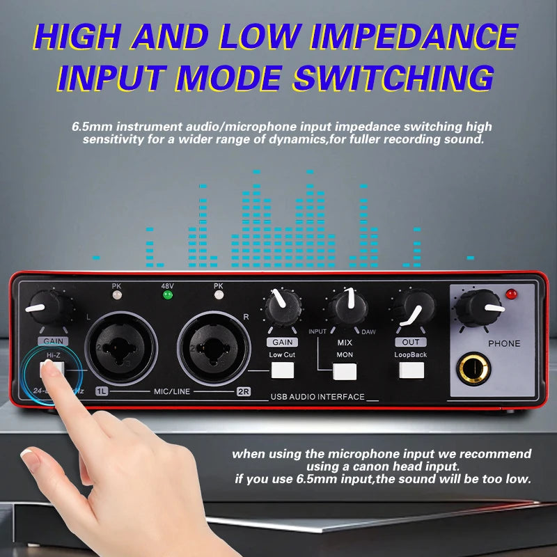NXG MD21 USB audio interface with 24-bit mic input, red chassis by Perfect Take Gear