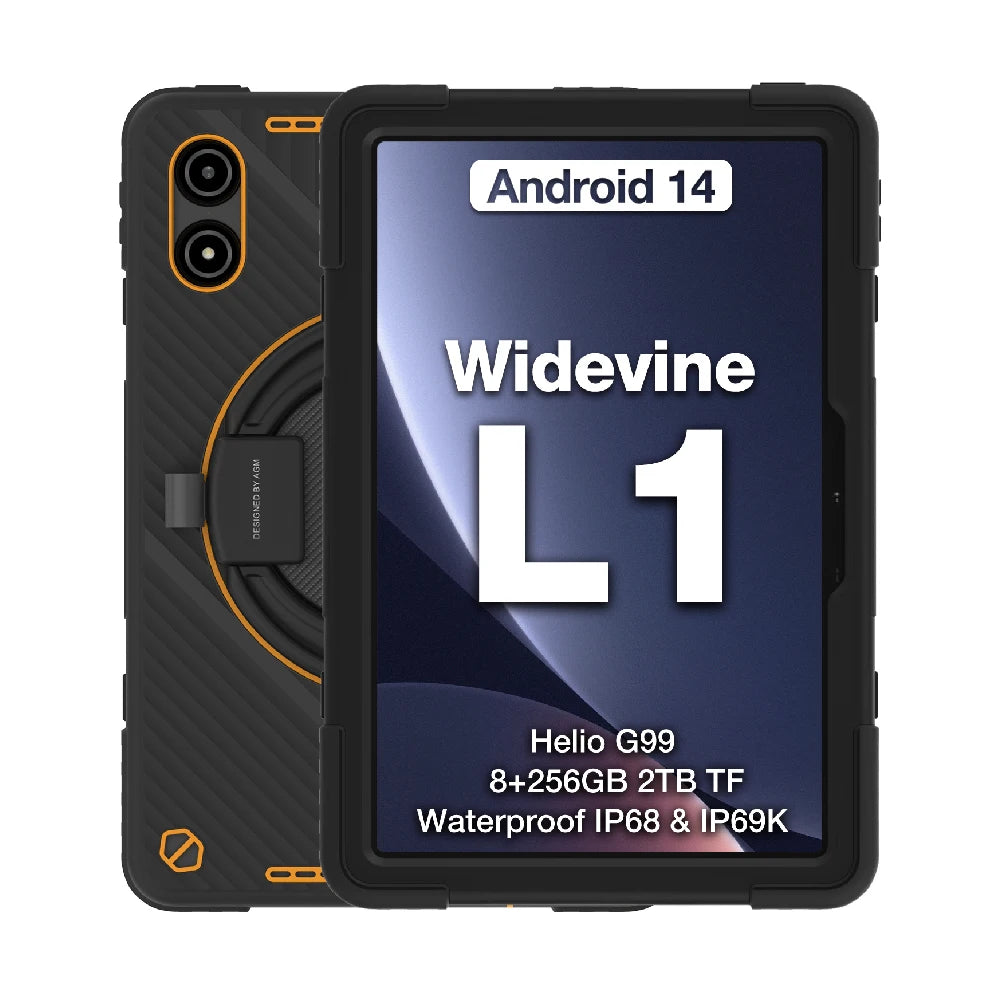 American Version AGM PAD P2 Active 11” FHD Rugged Tablet P2W Waterproof, Drop-proof, 8GB+256GB, Android 14, G99, Widevine L1