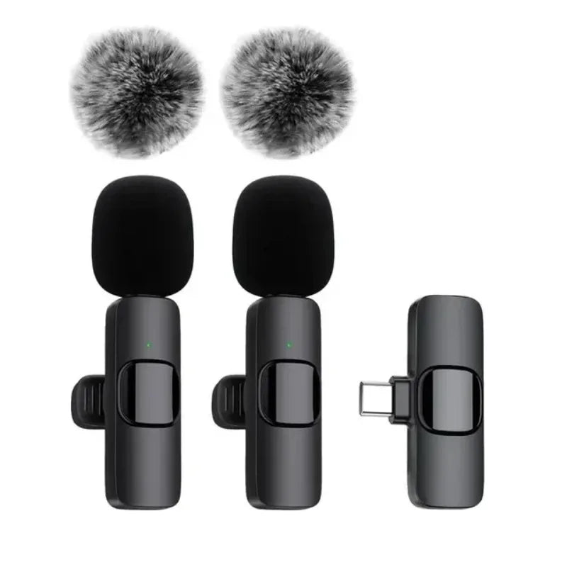 Wireless Lavalier Microphone for iPhone 17/16/15/Android with Noise Reduction USB C Mini Microphone for Vlog YouTube Recording,**Ships from China**