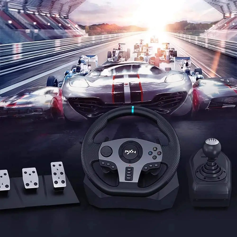 PXN V9 Gaming Racing Wheel pc Steering Wheel With Pedals and Shifter 270/900° Dual-Motor Feedback Driving gaming Racing Wheel fo