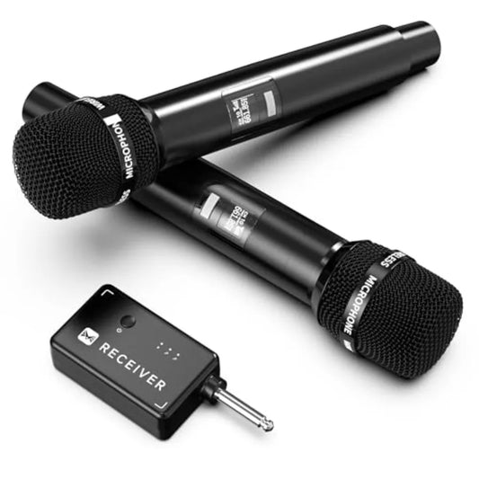 Wireless Microphone with One-to-One Chip Connection, Less latency, 200FT Range, 40H Rechargeable Battery,