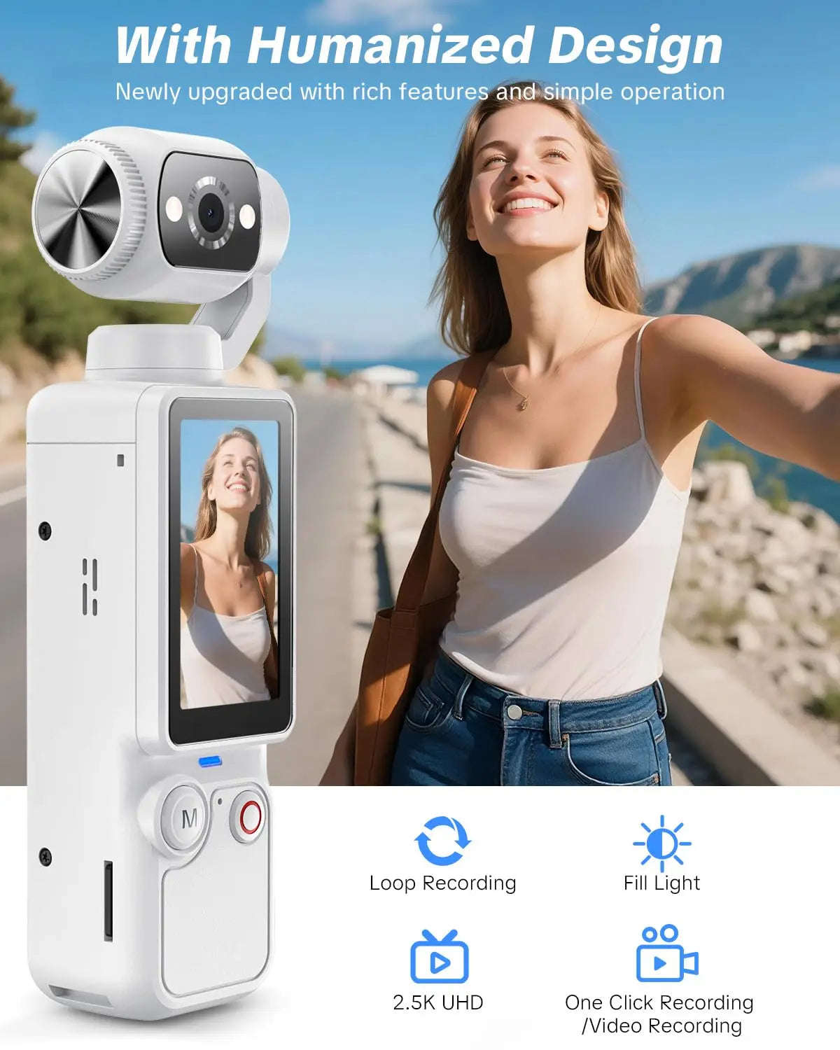 2026 New Portable 1MP Digital Camera with 4K Video, 16x Zoom & 180° Rotating Lens - Night Mode, Autofocus, Flash - Supports 128GB SD Card, 2000mAh Battery - Ideal Halloween Christmas Gift - Perfect for Travel & Portraits *Ships from US*
