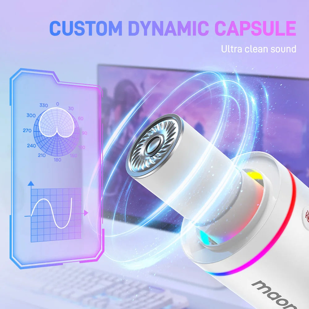 Maono PD200X RGB Gaming Microphone Dynamic Microphone USB/XLR Dual Mode Microphone Podcast Mic RGB XLR/USB Gaming Podcasting Mic **Ships From China**