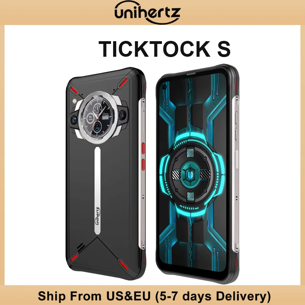 Unihertz TickTock S Rugged 5G Smartphone 8GB / 256GB Cell Phone 5200mAh  64MP Camera 30W 6.53" Screen Dimensity 700 Chipset