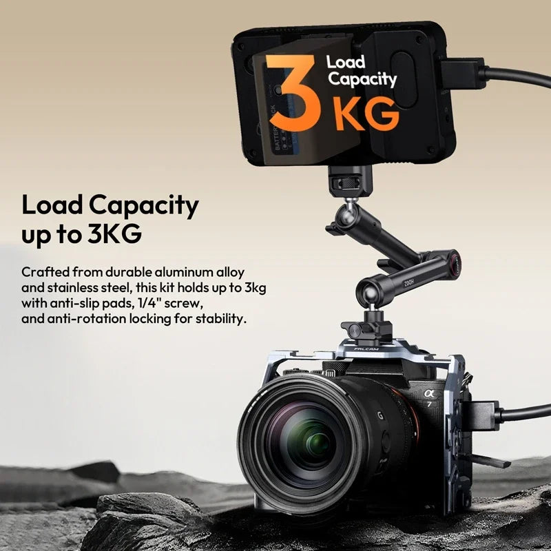 Ulanzi HD02 10 inch Magic Arm Kit with Super Clamp 1/4" Screw 360° Adjustable Ball Head Monitor Mount Camera Mount Holder
