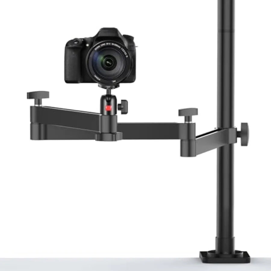 ULANZI Camera Desk Mount Stand for overhead filming, aluminum alloy, black, flexible articulated arm with 360 rotatable ball head
