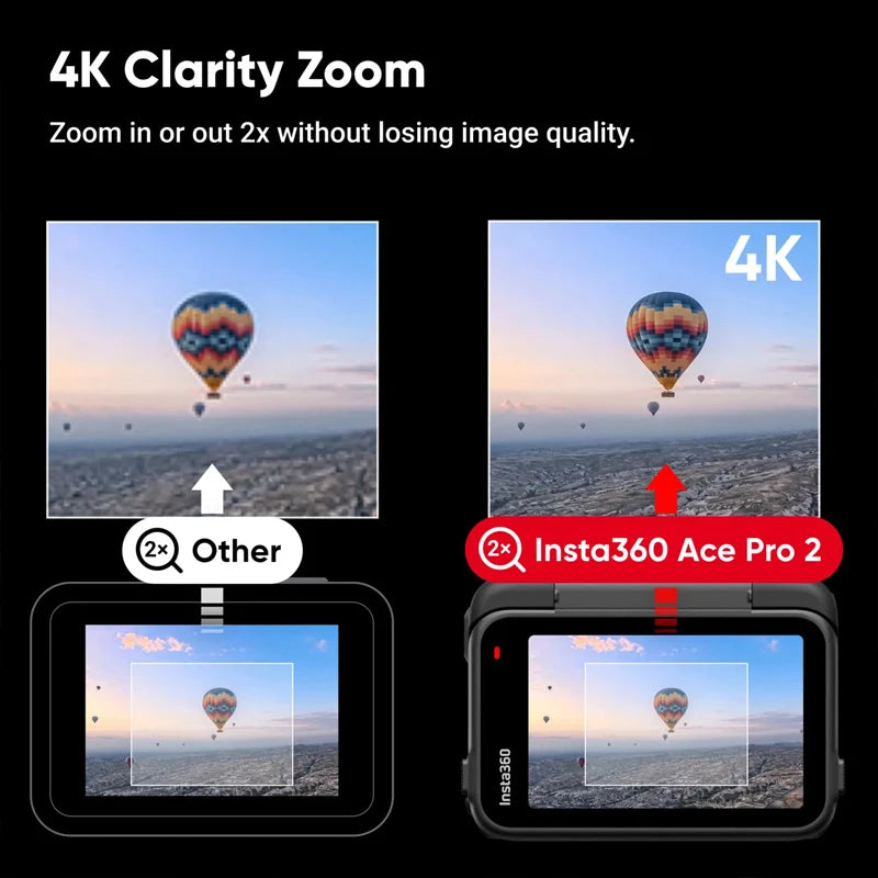 Insta360 Ace Pro 2 8K Al-Powered Action Cam 2.5" Flip Touchscreen Rugged & Waterproof to 39ft