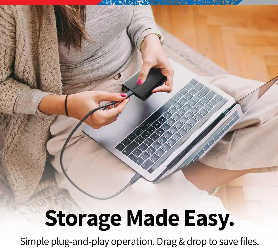 2TB Portable External Hard Drive USB 3.0, Black - High-Speed Storage for Easy Backup