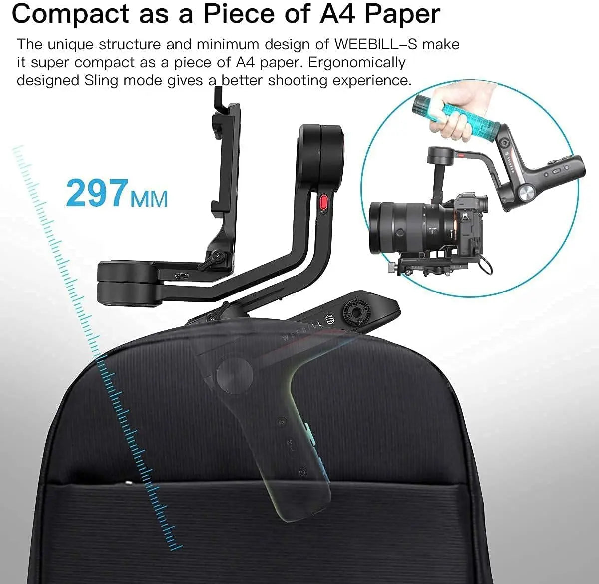 WEEBILL S Gimbal Stabilizer for DSLR & Mirrorless Camera A7R3 A7M3 5D4 EOS R Z6 Z7 D850 GH5 BMPCC 4K Sigma