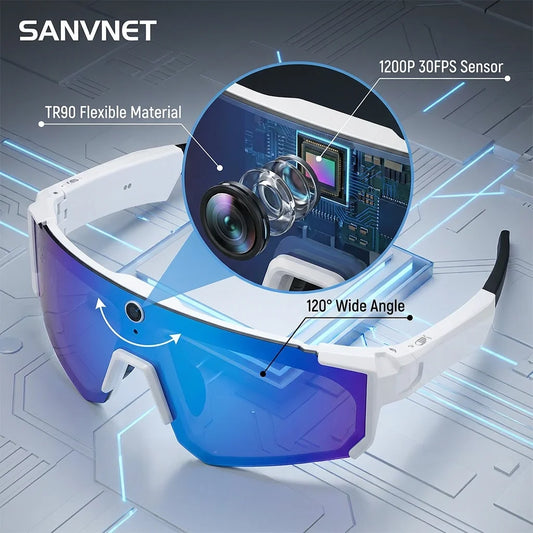 2026 SNT SOLIS POV Road Cycling Smart Sunglasses with Camera 8MP Polarized Lenses ChatGPT Smart Glasses AI Translation