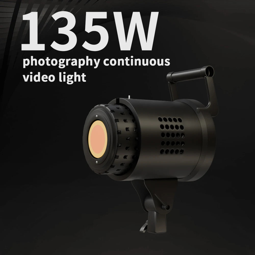 SH  220V 90/115/135W Photography COB Video Light With pulley bracket Daylight-Balanced Sun Lamp for Portrait Flash Studio