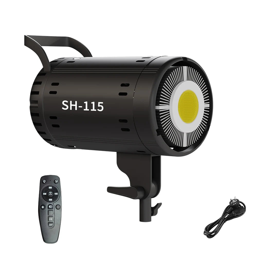 SH  220V 90/115/135W Photography COB Video Light With pulley bracket Daylight-Balanced Sun Lamp for Portrait Flash Studio