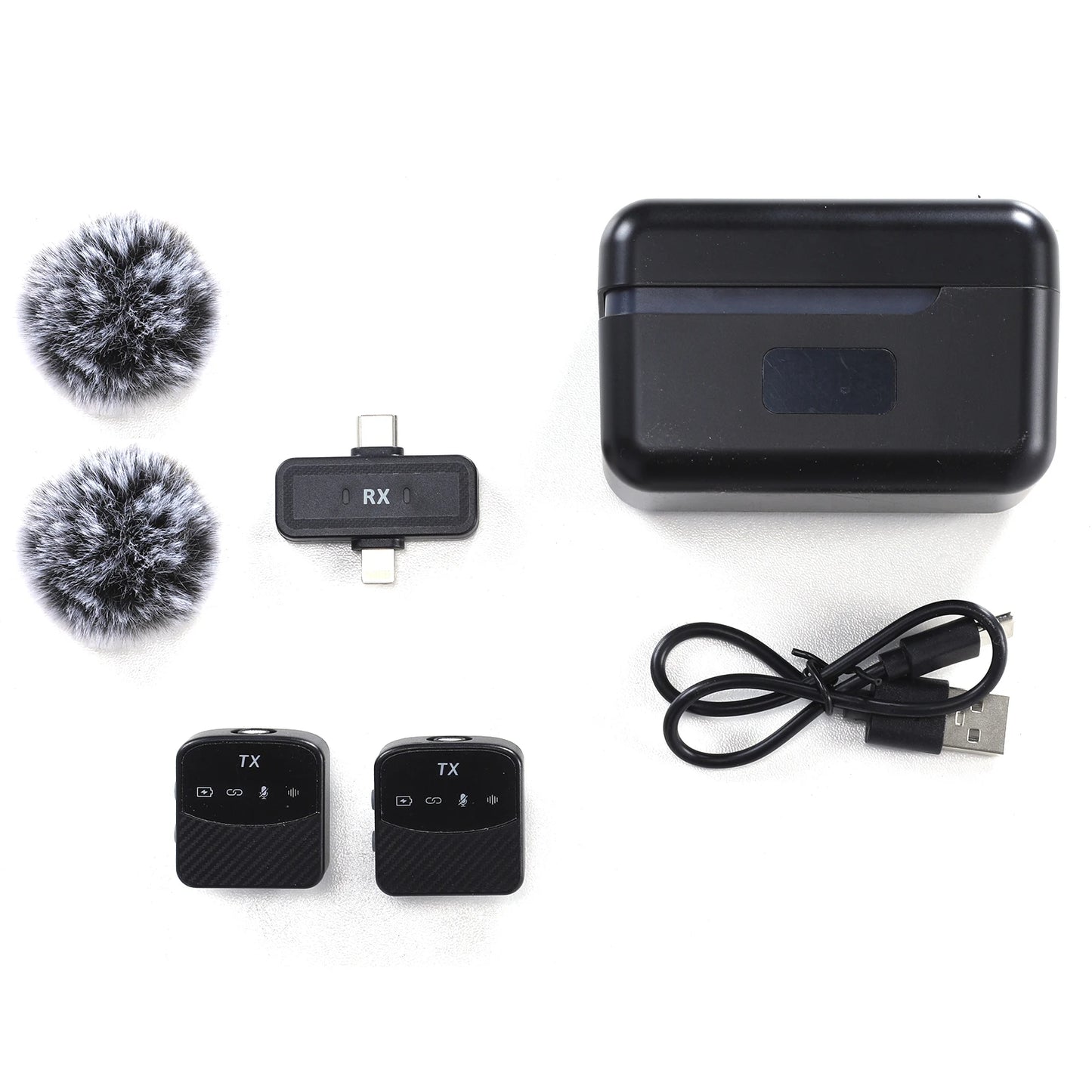 Wireless Lavalier Microphone for iPhone Android with Noise Reduction Plug & Play Lapel Mic for Video Recording Live Streaming