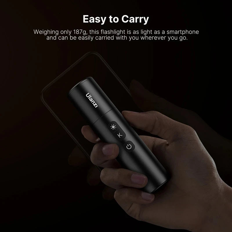 Ulanzi LM07 Videography Flashlight 2000-8000K Dimmable Brightness Outdoor Photography Light with Type-C Charging Waterproof