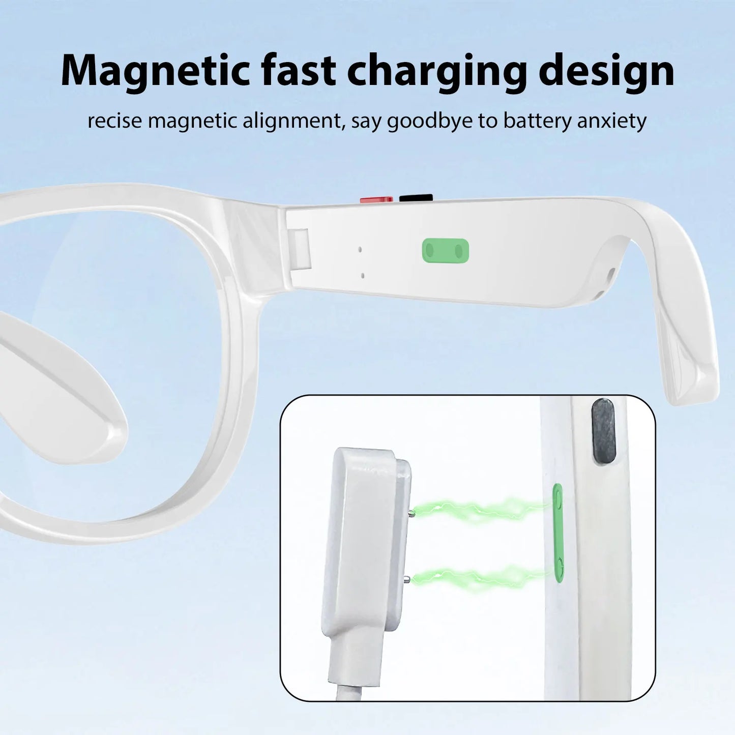 Gemirels new generation of high-value smart glasses, dual cameras, AI image recognition glasses, 2.07 million pixel photography, WIFI transmission, intelligent anti shake, 290mAh battery, translation glasses, camera glasses,