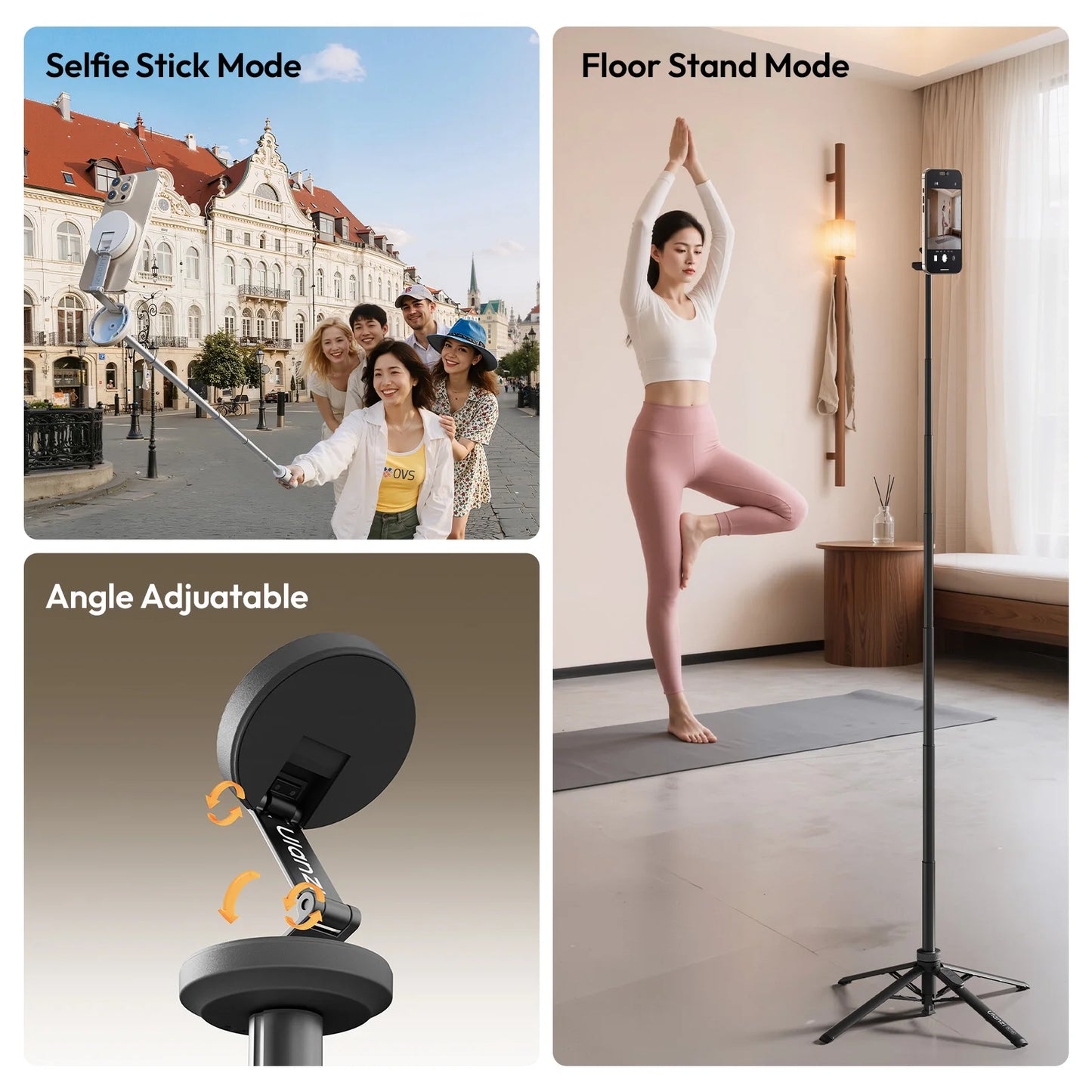 Ulanzi MT-85 Pop Open Tripod Automatic Phone Stand Magsafe Selfie Stick for iPhone 17 16 15 Ground Stand for Outdoor Travel Vlog
